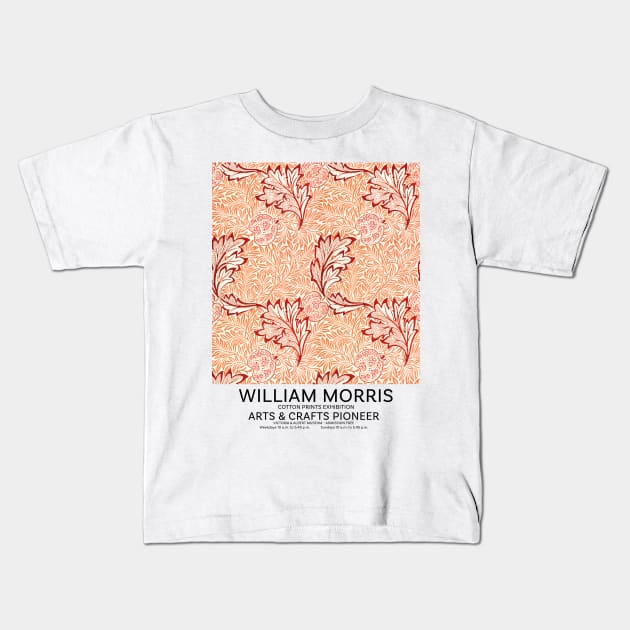 William Morris Exhibition Poster, Arts and Crafts Pioneer, Textile Pattern Design Kids T-Shirt by VanillaArt